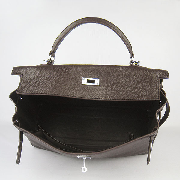 High Quality Hermes Kelly 35cm Togo Leather Bag Dark Coffee 6308 - Click Image to Close